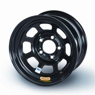 Bassett Racing IMCA 8 Spoke D Hole Black Powedercoated Wheel 58D5475I 