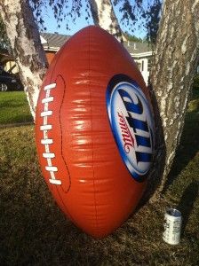 Miller Lite NFL Huge 40 Inflatable Football Beer Sign Beach Ball New 
