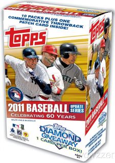 2011 Topps Update Baseball EXCLUSIVE F/S Box+THROWBACK PATCH