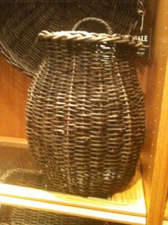 Large Pottery Barn Knotted Basket Weave Tulip Decorative Basket 24H 