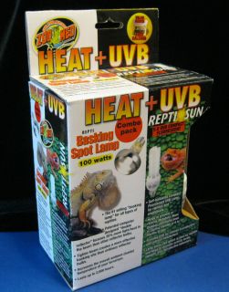   Combo Pack, Heat + UVB, Repti Basking Spot Lamp 100W & 5.0 Fluorescent