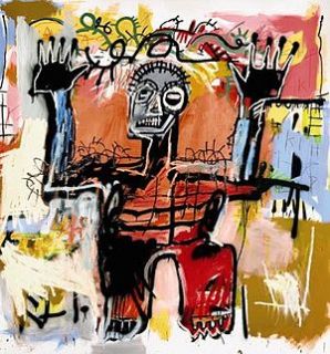   _and_spray_paint_on_canvas_painting_by_  Jean Michel_Basquiat  %2C