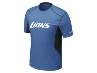 Nike Pro Combat Hypercool 20 Fitted Short Sleeve NFL Lions Mens Shirt 