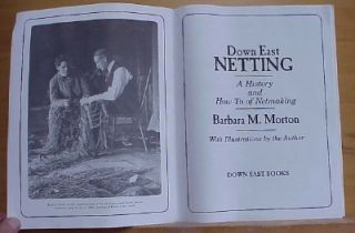   Bait Knots Lace Net Making History How to Book Barbara M Morton