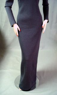 St John Granite Long Dress Gown Sz 6 Milano Knit Fitted Special Low 