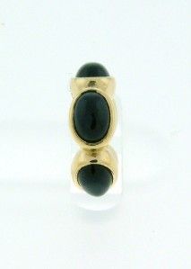 Authentic Pandora Solid 14K Gold Cabochon Onyx Spacer Charm #750802ON 