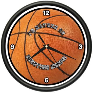 Basketball Wall Clock Boys Bedroom Ball Net Team Gift