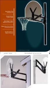 1044 Basketball Backboard Pole Wall Garage Mounting Kit