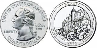 2012 Acadia America the Beautiful Coin (Related Quarter Dollar Shown 