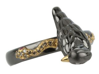 Elizabeth and James Meadowlark Perched Bird Ring with Diamond & Ruby 