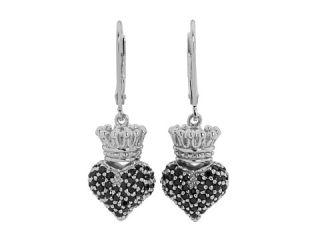 King Baby Studio Small 3D Pink CZ Crowned Heart Earrings    