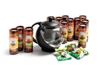 primula 40oz glass teapot with 39 flowering teas