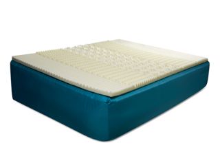 Memory Foam Mattress Topper shown on top of mattress (mattress and 