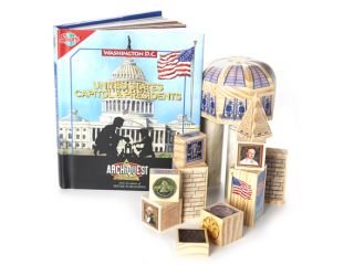 us captiol and presidents book and blocks
