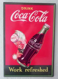 Awesome Coke Sprite Boy Drink Coca Cola Work Refreshed Wooden Sign 