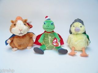 Set Of 3 Wonder Pets Beanie Babie Plush Toy Licensed Ty Tuck, Linny 