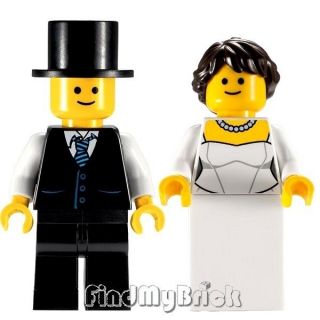 R3 NEW   Lego City Town Hall   Bride and Groom Minifigures from 10224 