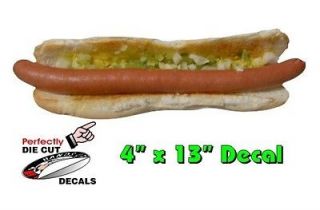 Foot Long Hot Dog 4x13 Decal Sign for Hot Dog Cart or Concession 