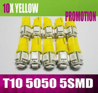 10X Amber T10 168 194 192 193 558 920 904 906 5SMD Car LED Dome Lights 