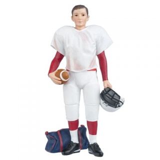 DOLLHOUSE PEOPLE HAND PAINTED POLY RESIN FIGURE BOY FOOTBALL PLAYER