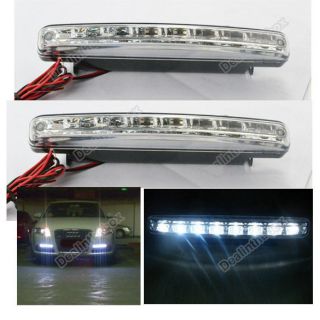 New 2XCar 8 LED DRL Driving Daytime Running Day LED Light Head Lamp 