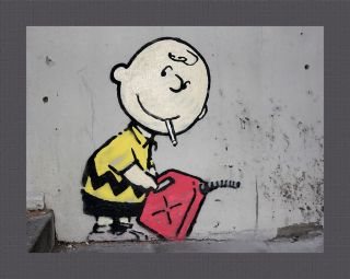 16x20 Canvas World Graffiti + Banksy   Charley Pyromaniac Brown 