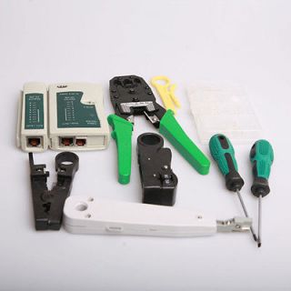 RJ45 RJ11 CAT5 Punch Down Network Tool Cable Crimper with stripping 