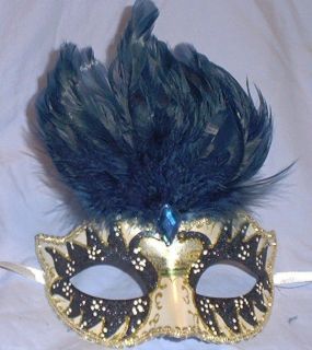 navy pearl small kid venetian masquerade feather mask time left