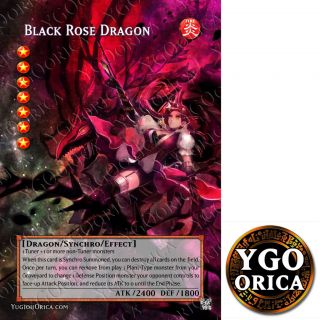 1x Black Rose Dragon   Anime YuGiOh Non Holo Eng NM Orica Card 