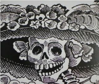 Day of the Dead Dia de los Muertos Sugar Skull Full Image 50 x 60 