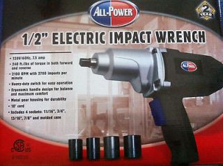 NEW SA approved 1/2 ELECTRIC IMPACT WRENCH KIT 4 SOCKETS & CASE w/2 