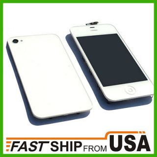 White Iphone 4S LCD Screen Touch Digitizer Assembly Back Cover 
