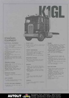 1977 kenworth k1gl truck glider kit brochure 