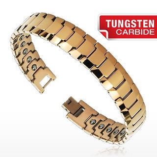 Tungsten Carbide 8.5 Copper Toned Mens Watch Band Bio Magnetic 