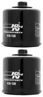 Powersports Black Oil Filters (Pack of 2) 05 07 Suzuki LT A700X 