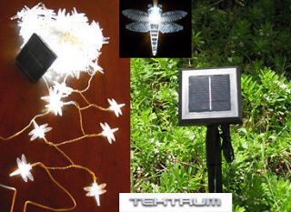56ft 100 white dragonfly solar string fairy light xmas  24 