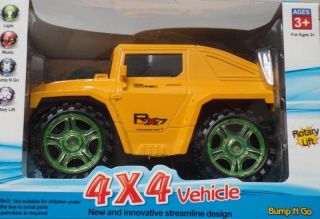 New Children Kids Bump N Go 4x4 Toy Car Vehicle Rotary Lift With Light 