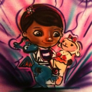 airbrushed doc mcstuffins new t shirt airbrush cool time left