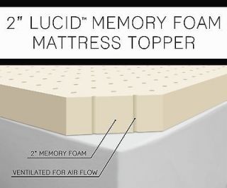 Lucid 2 Ventilated Memory Foam Mattress Topper   Queen Size   NEW IN 