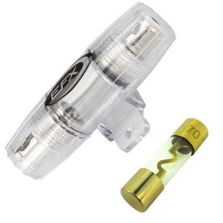 IN LINE AGU FUSE HOLDERS + 60 AMP FUSE FOR 8 OR 4 GAUGE WIRE
