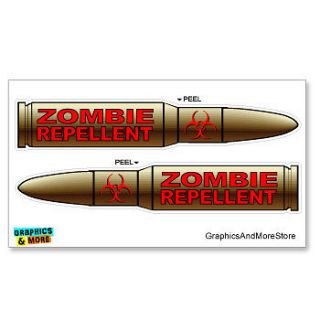 Zombie Repellent Rifle Bullets Red   AK 47 AR 15   Set of 2   Window 