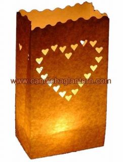10 hearts candle paper bag lantern luminarie party lite from