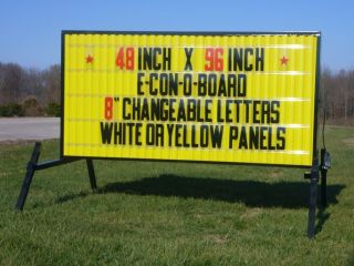 outdoor portable lighted business sign w letters 4 x8 time