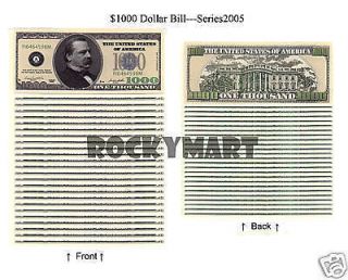 money $ 1000 one thousand dollars bill notes coin qty