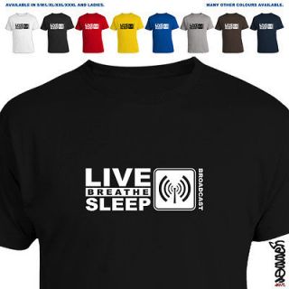 Radio D J Equipment Gift T Shirt Eat Live Breathe Sleep Broadcast 011