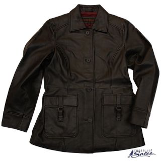 bridger lamb leather black womens medium jacket nwt new