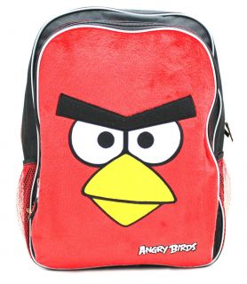 Rovio ANGRY BIRDS Red Bird Plush Face 16 inch Large Backpack School 