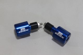 Blue Suzuki Engraved CNC Bar Ends GSXR 600 750 1000 1100 1300 Hayabusa 