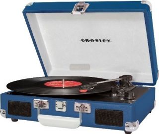 Crosley CR8005A BL Cruiser 3 Speed Portable Turntable Record Player 