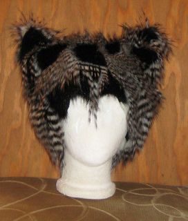 SPECKELED OWL FAUX FEATHER FUR HAT KITTY CAT ANIME COSPLAY BURNER CLUB 
